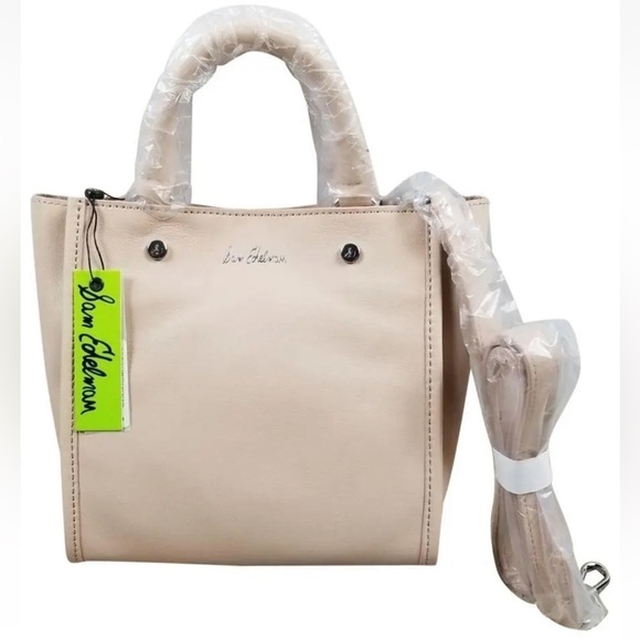 $178 Sam Edelman Small Leather Tote Pink Dual Staps or Shoulder or Cross Body - Picture 3 of 13